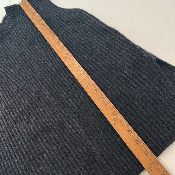 Vince Women Cashmere Wool Sleeveless Ribbed Tunic Sweater Heather Charcoal large - Picture 9 of 9